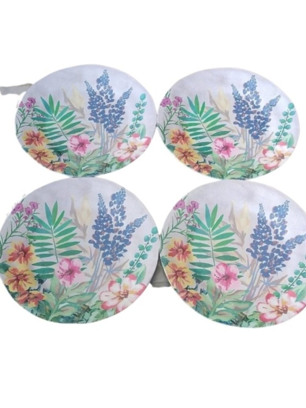 Fig & Fern Floral Melamine Dinner Plates, set of 4